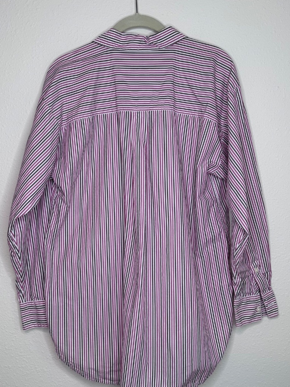Ann Taylor LOFT  Striped Cotton Poplin Everyday Oversized Shirt, Size Medium - Picture 3 of 8